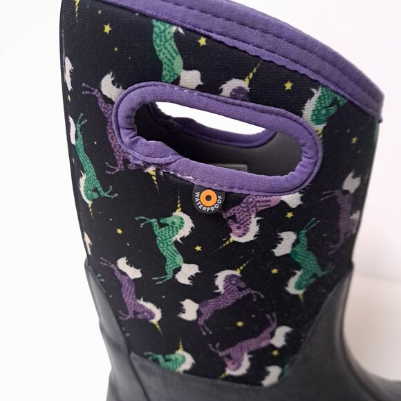 Bogs Kids Classic -30 Degree Insulated Unicorn Black Waterproof Boots Youth 5 38 - Picture 11 of 14